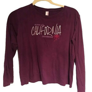 RS Perrin Womens Graphic Tee Discover Gold California Sacramento Purple Size L